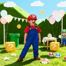 Fantasia Mario Bros + Fantasia do Luigi Masculino  (INFANTIL)