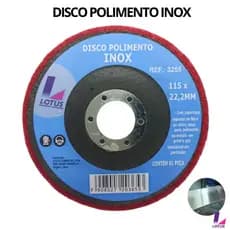 Disco Polimento Limpeza Aço Inox Alumínio Metais em Geral, Ferro, Ferrugem,115x22,2mm- Lotus