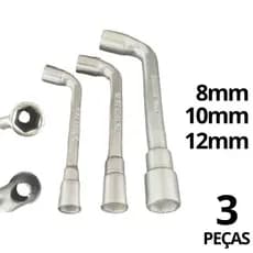 Jogo chave Biela 3 pecas com furo kit ferramentas 8/10/12mm conjunto chave biela kit ferramentas