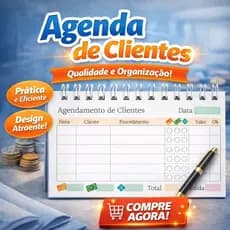 AGENDA - AGENDAMENTO DE CLIENTES - TAMANHO 15X10cm - 160 Páginas (80 Folhas)