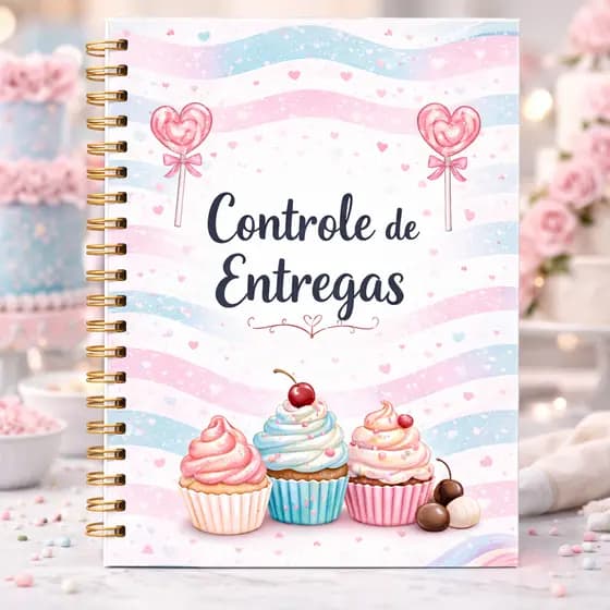 Caderno de Pedidos | Controle de Pedidos | Confeitaria, Doces, Ateliê, Delivery | Capa Dura