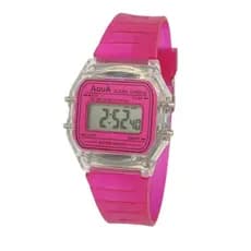 Relógio Digital Aqua Retrô Vintage Alarme Cronômetro Luz LED Resistente à Água Pulseira Silicone