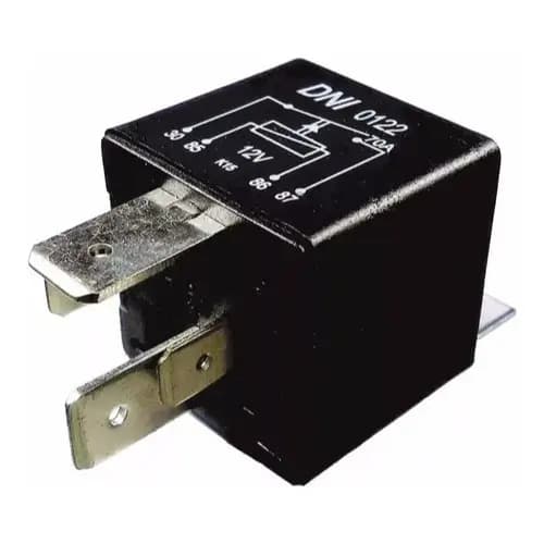 Relé Auxiliar com 4 terminais / 12V / 70 Amperes / 2 largos Com Suporte metalico - para elétrica automotiva