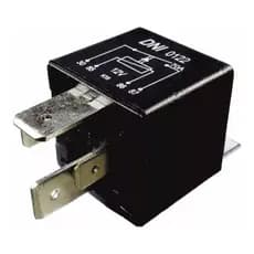 Relé Auxiliar com 4 terminais / 12V / 70 Amperes / 2 largos Com Suporte metalico - para elétrica automotiva