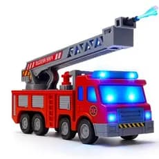 Caminhão de Briquedo Carrinho de Bombeiro que Joga Água de Verdade com Escada Caminhão Jato d’Água, Luzes Carro