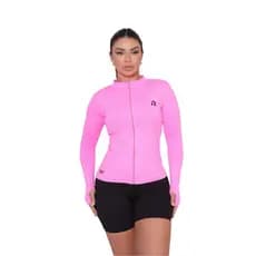 Camisa Térmica Proteção UV Tecido Gelado Macio Proteção Solar Zíper Segunda Pele
