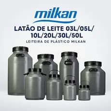 LATÃO DE LEITE MILKAN 03L/05L/10L/20L/30L/50L LEITEIRA DE PLÁSTICO MILKAN VASILHAME REFORÇADO