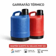 GARRAFÃO TÉRMICO 3 LITROS ANTARES MANTÉM 12 HORAS GELADO OU QUENTE