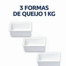 FORMA PARA QUEIJO MUSSARELA E REQUEIJÃO 1KG INJESUL KIT 03 UNIDADES