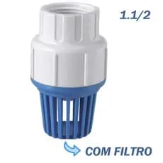 VÁLVULA DE RETENÇÃO 1.1/2 PARA POÇO ROSCÁVEL COM FILTRO PVC KRONA