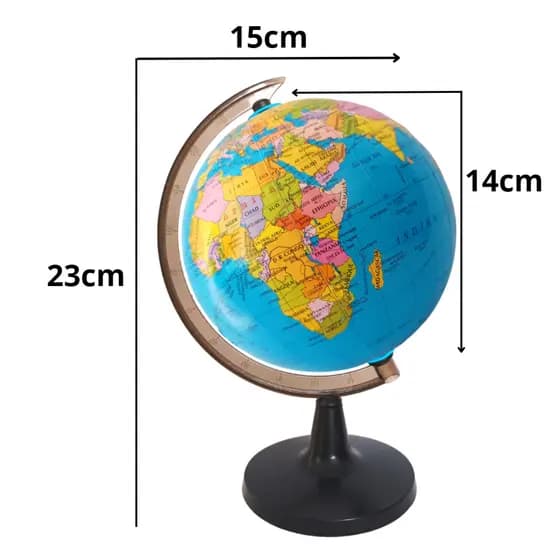 Globo Terrestre Escolar Giratório De Mesa Mapa Mundi 23 Cm