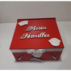Maria Navalha, Malandra Caixa organizadora de mdf decorada + 1 chaveiro de mdf