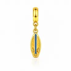Berloque Prancha Surf Onda Banhado a Ouro 18k