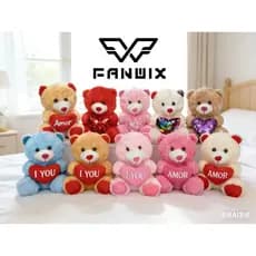 Kit  5/10 Urso De Pelúcia 21cm Ursinho Peludo Para Cestas Presentes, Fanwix