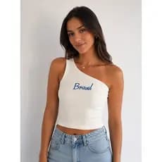 Camisa Do Brasil Feminina Blusa Baby Look Seleção Torcedora Copa 2026