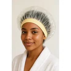 Touca De Banho Impermeável Forrada Com Faixa Atoalhada Premium Chuveiro Não Molha Cabelo