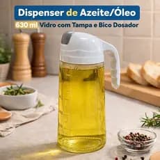 Dispenser de Azeite Óleo 630 ml Vidro com Tampa e Bico Dosador, porta azeite, porta óleo, galheteiro