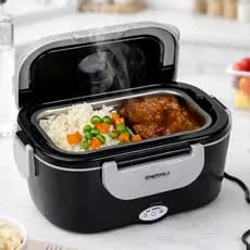 Marmita Elétrica Térmica Bivolt-Preta marmita elétrica inox lancheira elétrica aquecedora automática