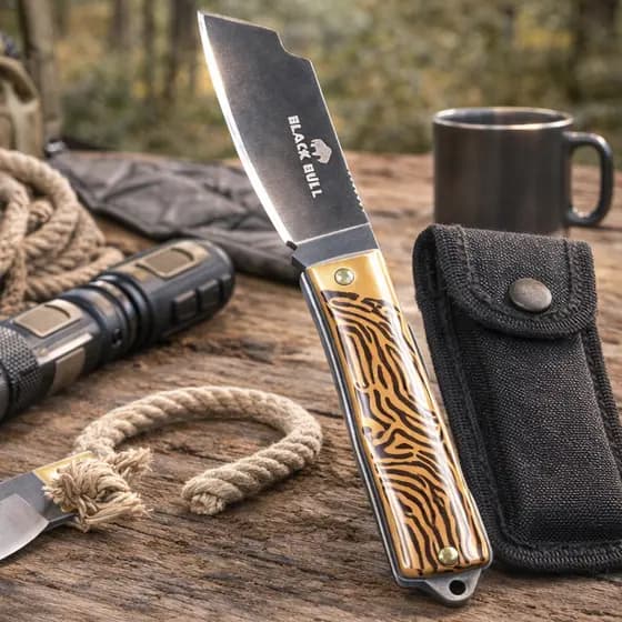 Canivete Aço Inox 3.5” Dobrável com Capa Camping Pesca Trilhas Sobrevivência Portátil