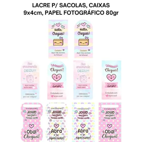 Adesivo Lacre para Sacolas, Caixas, Delicado Colorido Fofo