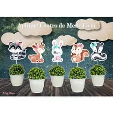 Animais do Bosque Aplique para Centro de Mesa 15cm  Doces Festa Decoração