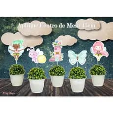 Jardim das Fadas Aplique para Centro de Mesa 15cm  Doces Festa Decoração