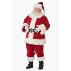 Fantasia de Papai Noel Luxo Adulto – Veludo Vermelho com Pelo Branco