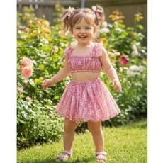Conjunto de Carnaval Infantil em Paetê Brilhante 4 a 8 Anos | Fantasia Menina Luxo