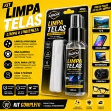 Kit Limpa telas óculos celular monitor TV computador com pano microfibra premium