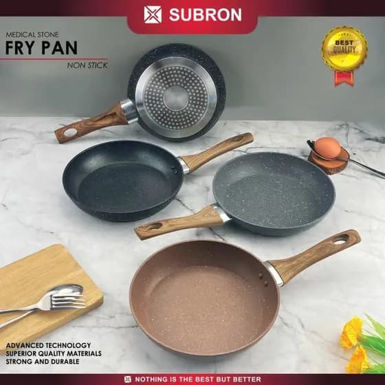 Panela De Teflon Antiaderente Preta 20/22/24/26cm-Subron