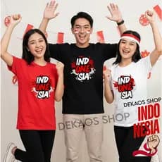 T-SHIRT MERAH Agosto 17 Para Adultos E Crianças/De Manga Comprida/Indonésia 17AN/Roupas GARUDA Vermelha Branca DEKAOS SH
