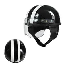 Capacete Infantil Preto Retrô Brilhante Racing Line Series