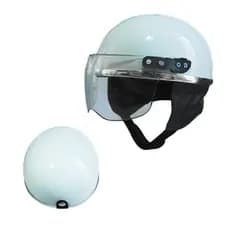 Capacete Infantil Retrô Cromado Série Branco