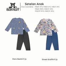 BONNUIT – Conjunto De Pijama Masculino Pijamas Para Meninos Street Graffiti Series De 3 A 12 Anos