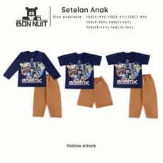 BONNUIT – Conjunto De Pijama Masculino Pijamas Masculinos Roblox Attack Series De 3 A 12 Anos