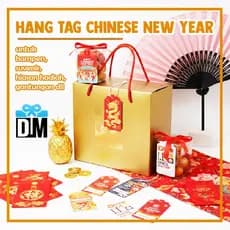 GANTUNGAN Pendurar Tag Cestos Pendurados Ano Novo Chinês Cny Sin Ciah Decoração Corrente Cartão Pendurado Etiqueta De