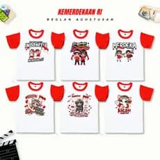 MERAH KATUN DBM-Uniforme De Independência Indonésio Para Meninos E Meninas , Tamanhos De 1 A 12 Anos | Camiseta Reggae V