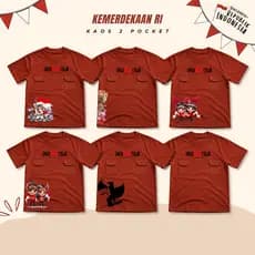 MERAH DBM-Camiseta Do Dia Da Independência Indonésia Para Meninos E Meninas , 81o , Vermelho Tijolo | material De Algodã