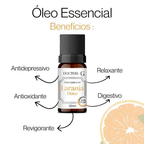Oleo Essencial de LARANJA DOCE 100% Puro e Natural Frasco 10ml