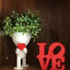 Kit Vaso Decorativo Robert Boneco Love  Amor com Palavra Love Amor