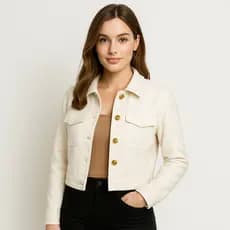 Jaqueta Feminina Casaco De Frio Lã Batida  Moda Premium Slim