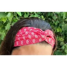 Faixa Bandana de Cabelo Modelo Headband Vintage Tiara de Cabelo Xuxinha Feminino feita de Tecido Tricoline com Elástico