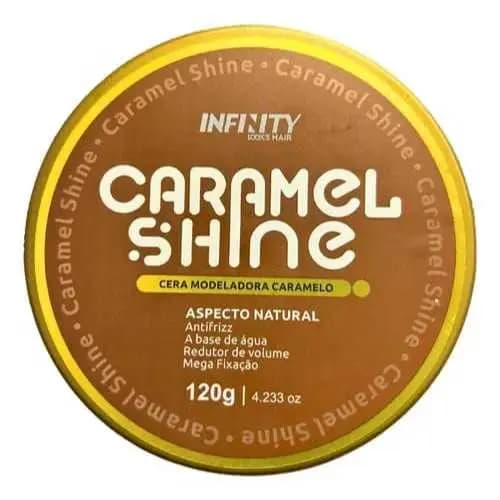 Cera modeladora efeito água Caramel Shine120g Infinity - Alta Fixação Anti Frizz Para Cabelo - original