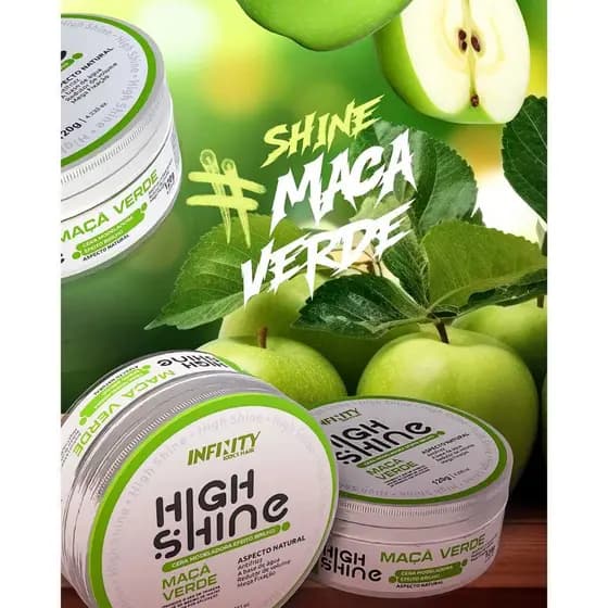 Pomada Efeito Molhado Água High Shine Maçã Verde 120g - Infinity