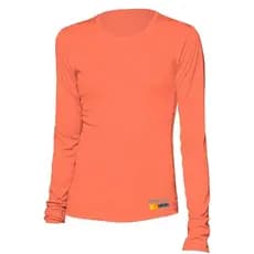 Camisa Blusa Feminina Fator 50+ Uv Prolife Pesca Jetski Cor Coral