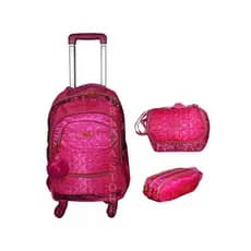 Mochila Escolar Feminina Com Rodinhas 360 Com Lancheira Térmica E Estojo Escolar MC 4005 ROSA