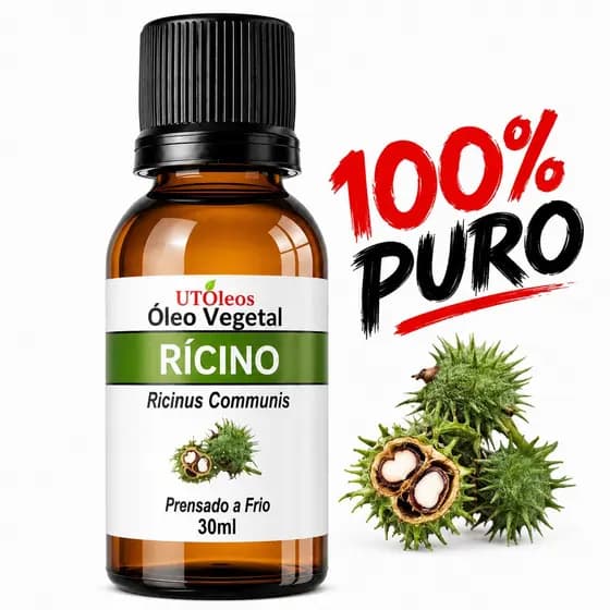 Óleo Vegetal de Rícino 30mL Tratamento Capilar 100% Natural