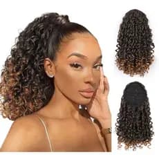 Cabelo Cacheado Rabo De Cavalo Curto Com Ajustes Puff 45cm Fashion You