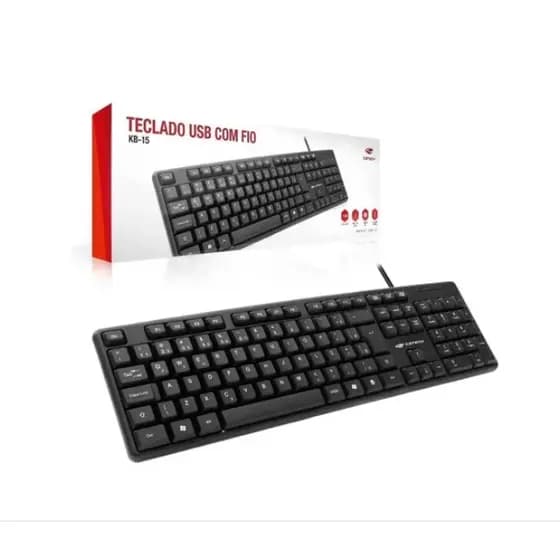 Teclado Usb Com Fio C3tech Kb-15bk