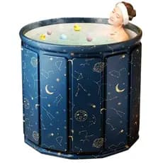 Banheira Dobrável SPA Adulto Portátil 70cm 254 Litros Ofurô Reforçado com Drenagem Rápida
